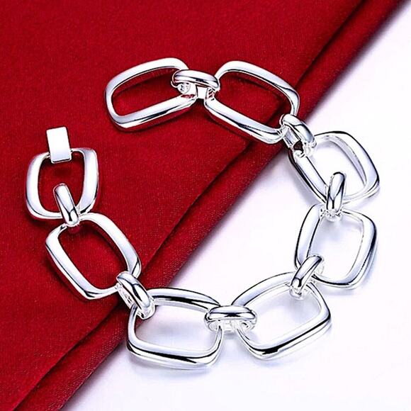Chain Link Sterling Silver Bracelet - Picture 4 of 14